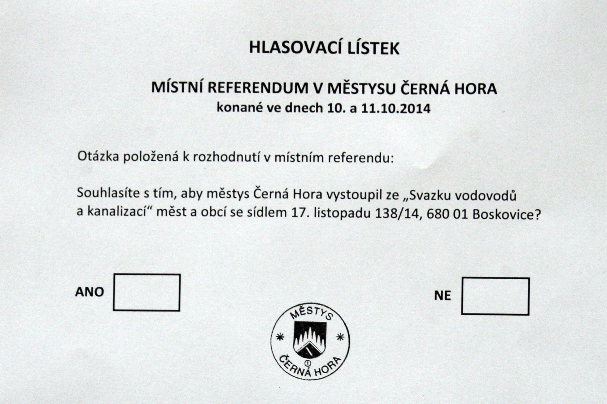 Před referendem v Černé Hoře u Blanska