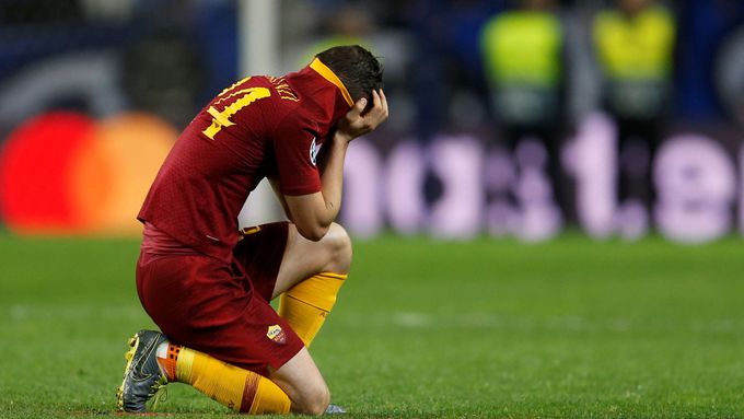 Smutný Alessandro Florenzi po utkání FC Porto - AS Řím