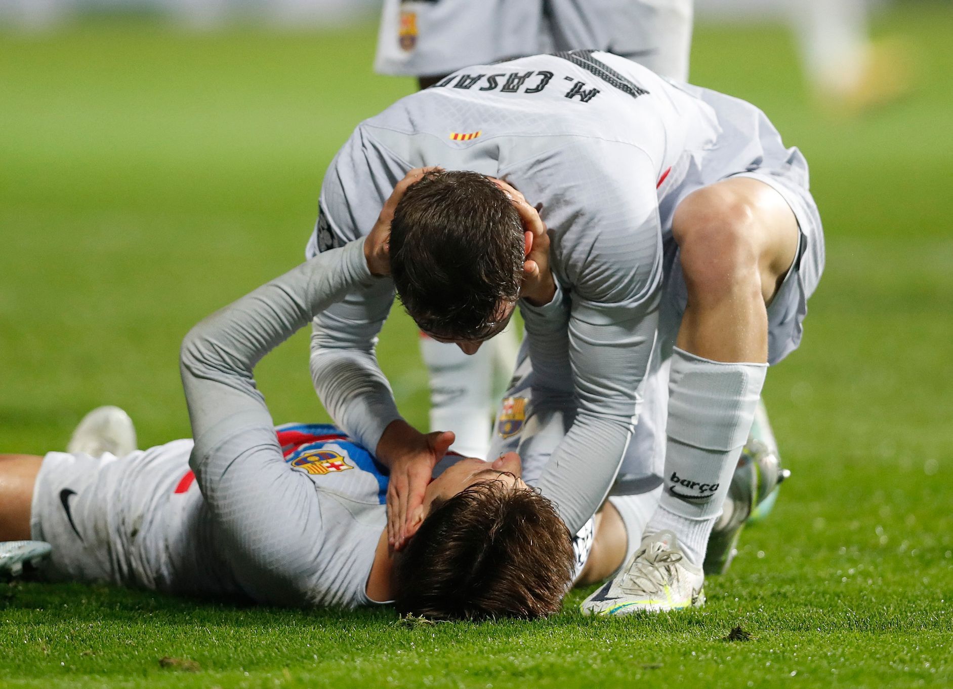 Pablo Torre slaví čtvrtý gól Barcelony v zápase LM Plzeň - Barcelona