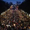 Německo, protesty, demonstrace, Merz