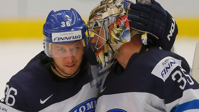 Jussi Jokinen a Pekka Rinne slaví vítězství na MS 2015