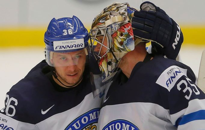 Jussi Jokinen a Pekka Rinne slaví vítězství na MS 2015