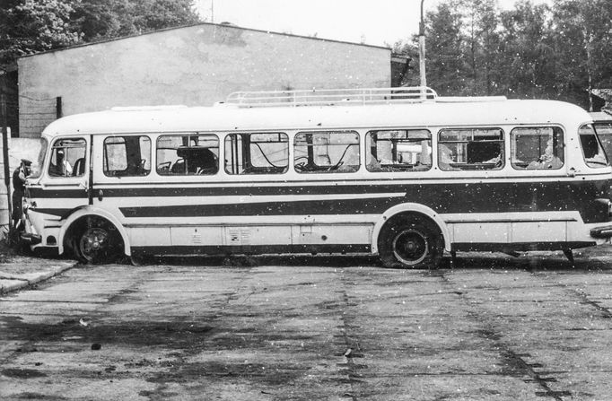 Celkový pohled na unesený autobus Škoda RTO