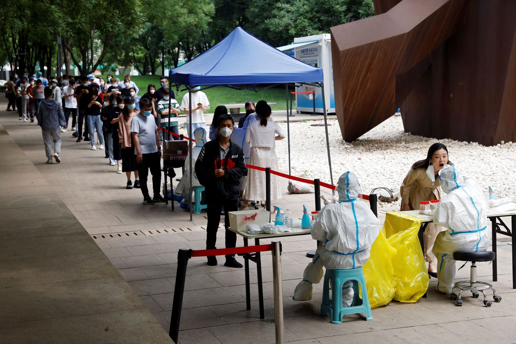 čína peking lockdown koronavirus