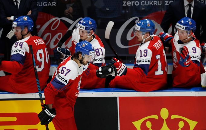 Michael Frolík slaví v zápase Česko - Itálie na MS 2019