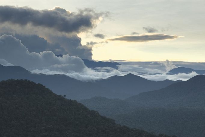 vzdušný pohled na část Amazonského deštného pralesa, Peru