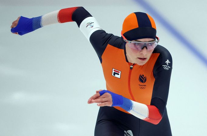 Nizozemka Irene Schoutenová v závodě rychlobruslařek na 5000 m na ZOH v Pekingu 2022