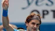 Roger Federer se raduje z vítězství nad Tomášem Berdychem