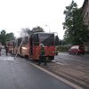 Shořelá tramvaj v Plzni