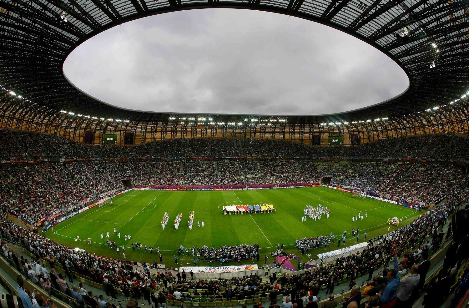 Gdaňský stadión před utkáním Německo - Řecko ve čtvrtfinále Eura 2012
