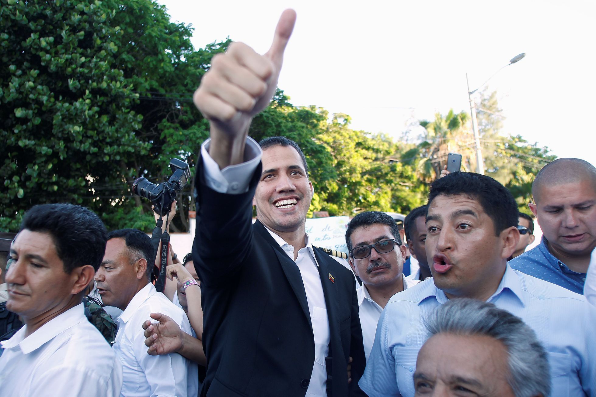 Juan Guaidó na návštěvě v Ekvádoru, kde hledal podporu pro venezuelskou opozici.