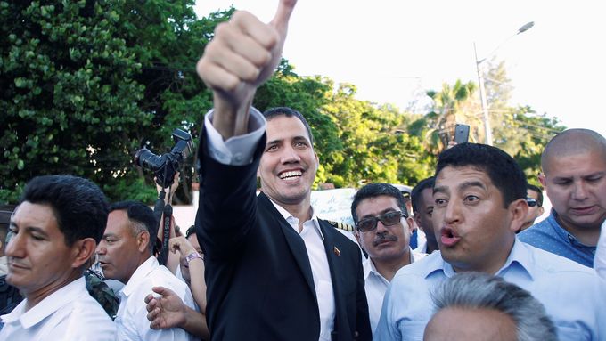 Juan Guaidó na návštěvě v Ekvádoru, kde hledal podporu pro venezuelskou opozici.