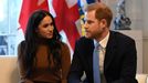 Princ Harry a jeho manželka Meghan, vévodové se Sussexu, navštívili Kanadský dům v Londýně (7. ledna 2020)