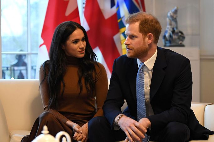 Princ Harry a jeho manželka Meghan, vévodové se Sussexu, navštívili Kanadský dům v Londýně (7. ledna 2020)