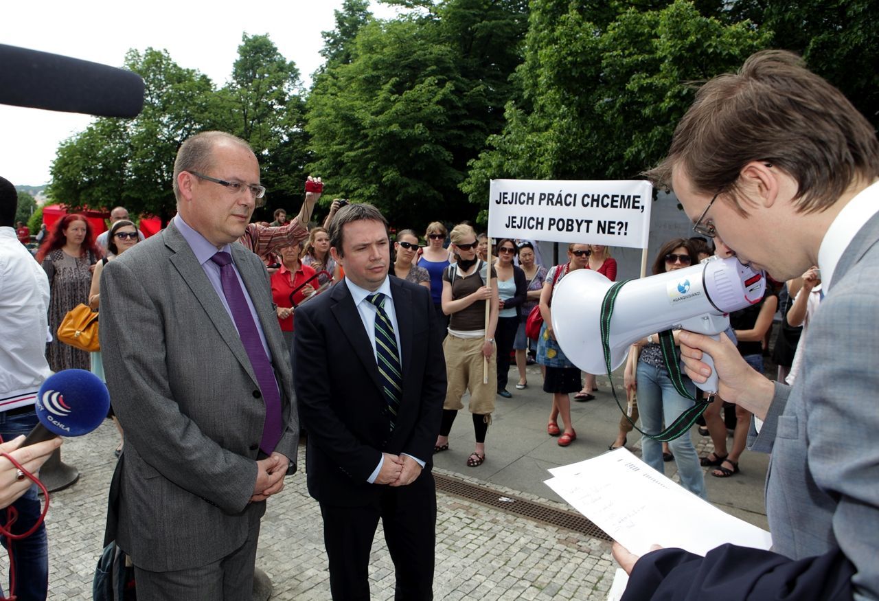 demonstrace za práva pracovních migrantů