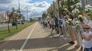 Běloruské ženy protestují proti policejnímu násilí proti demonstrantům.