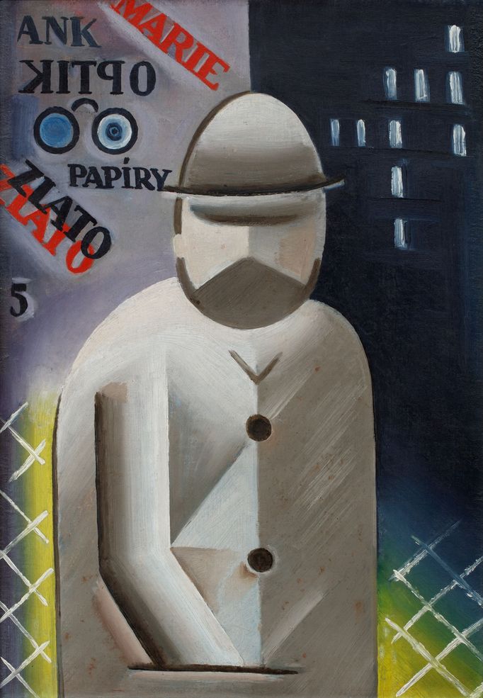 Josef Čapek: Detektiv (muž s plnovousem), 1915 až 1917.