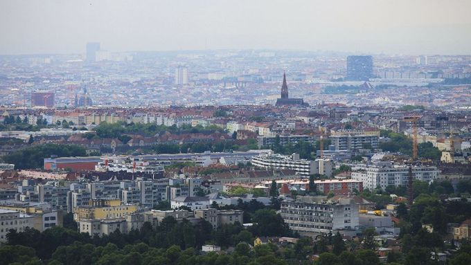 letecký pohled na Vídeň
