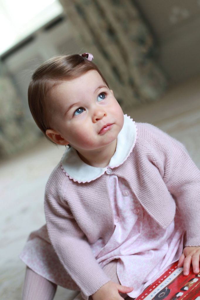 Britain's Princess Charlotte poses for a photograph in this undated photograph taken by her mother, Catherine, Duchess of Cambridge, at Anmer Hall in Norfolk