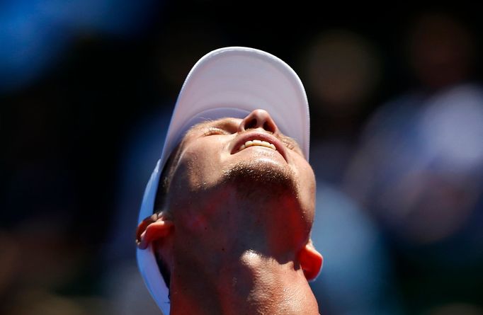 Tomáš Berdych při exhibici s Lleytonem Hewittem