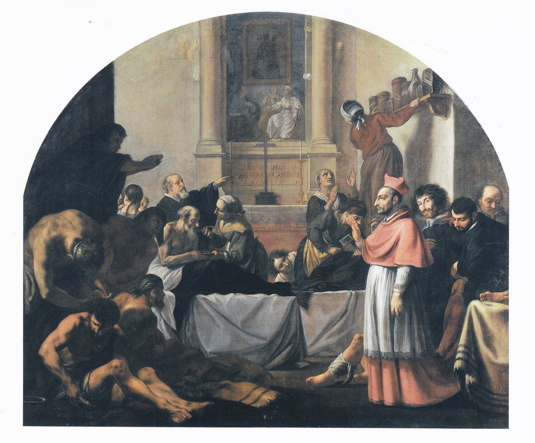 Karel Škréta: Svatý Karel Boromejský navštěvuje nemocné morem v Miláně