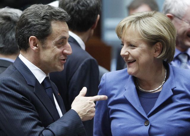 Sarkozy a Merkelová