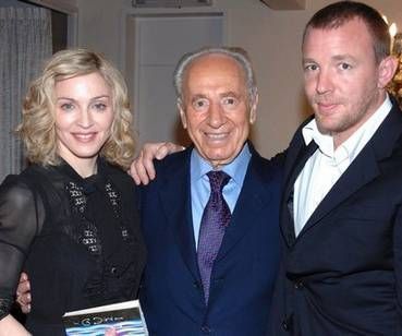 Madonna a Guy Ritchie s izraelským prezidentem.