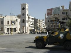 Vojenská hlídka v centru Hamá.