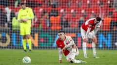 Zklamaná slávisté po zápase EKL Slavia Praha - Sivasspor