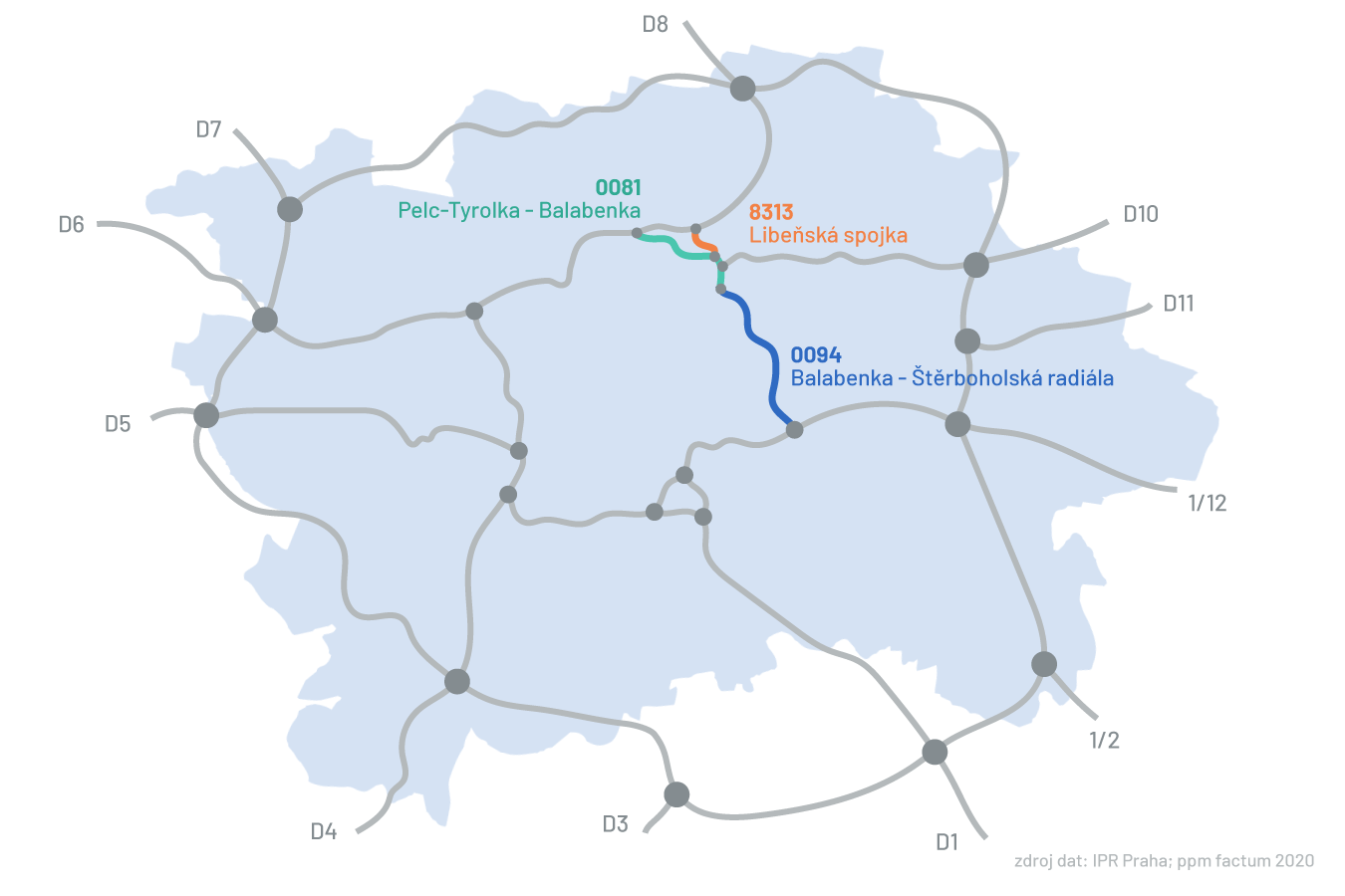 Zpusob dopravy Praha-mapa