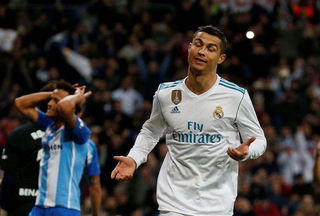 Cristiano Ronaldo slaví branku ve španělské lize