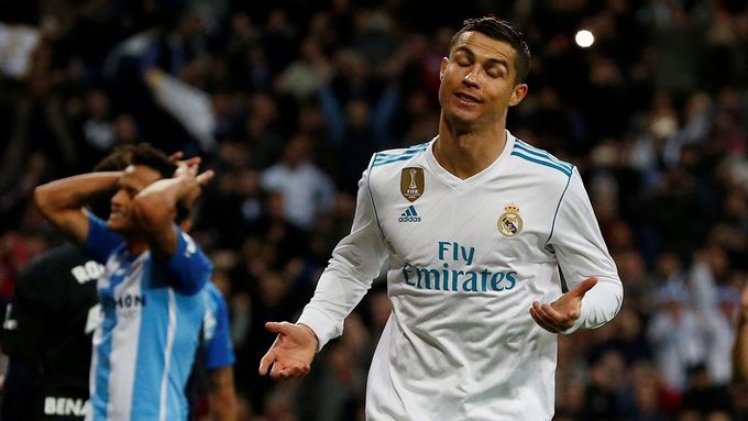 Cristiano Ronaldo slaví branku ve španělské lize