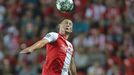 Jan Bořil v zápase 4. předkola LM Slavia - Kluž