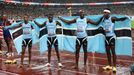 Vítězná štafeta Botswaňanů na 4x400 metrů na MS v Tokiu 2025
