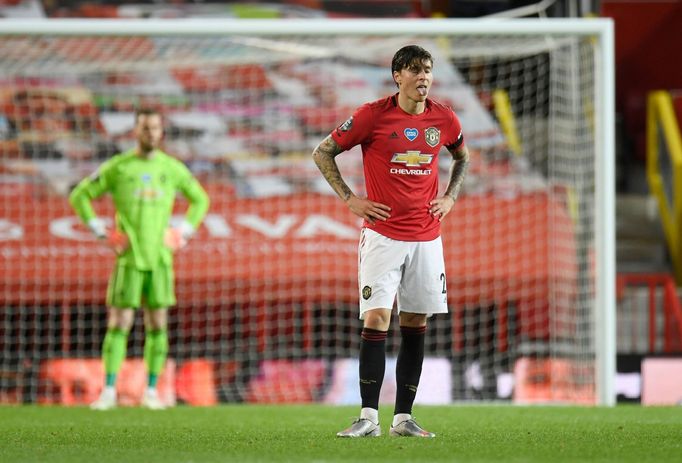 Victor Lindelof z Manchesteru United po gólu na 2:2 ve 35. kole Premier League