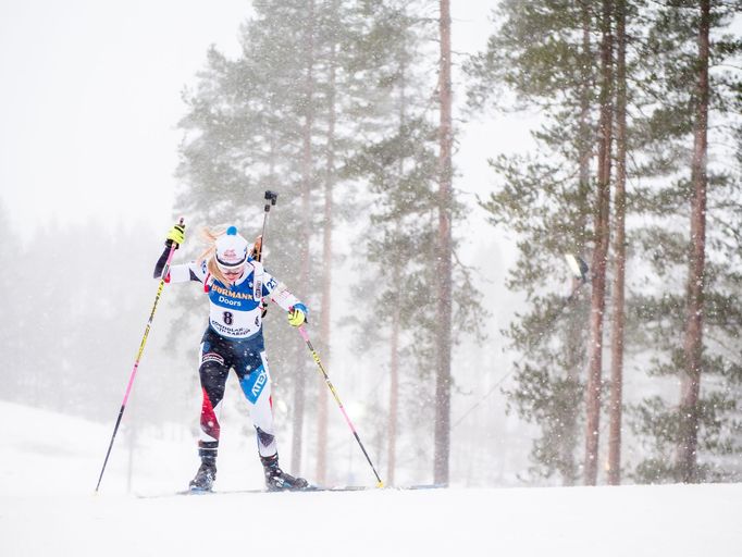 Eva Kristejn Puskarčíková ve sprintu SP v Kontiolahti