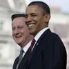 David Cameron s Barackem Obamou na návštěvě v USA