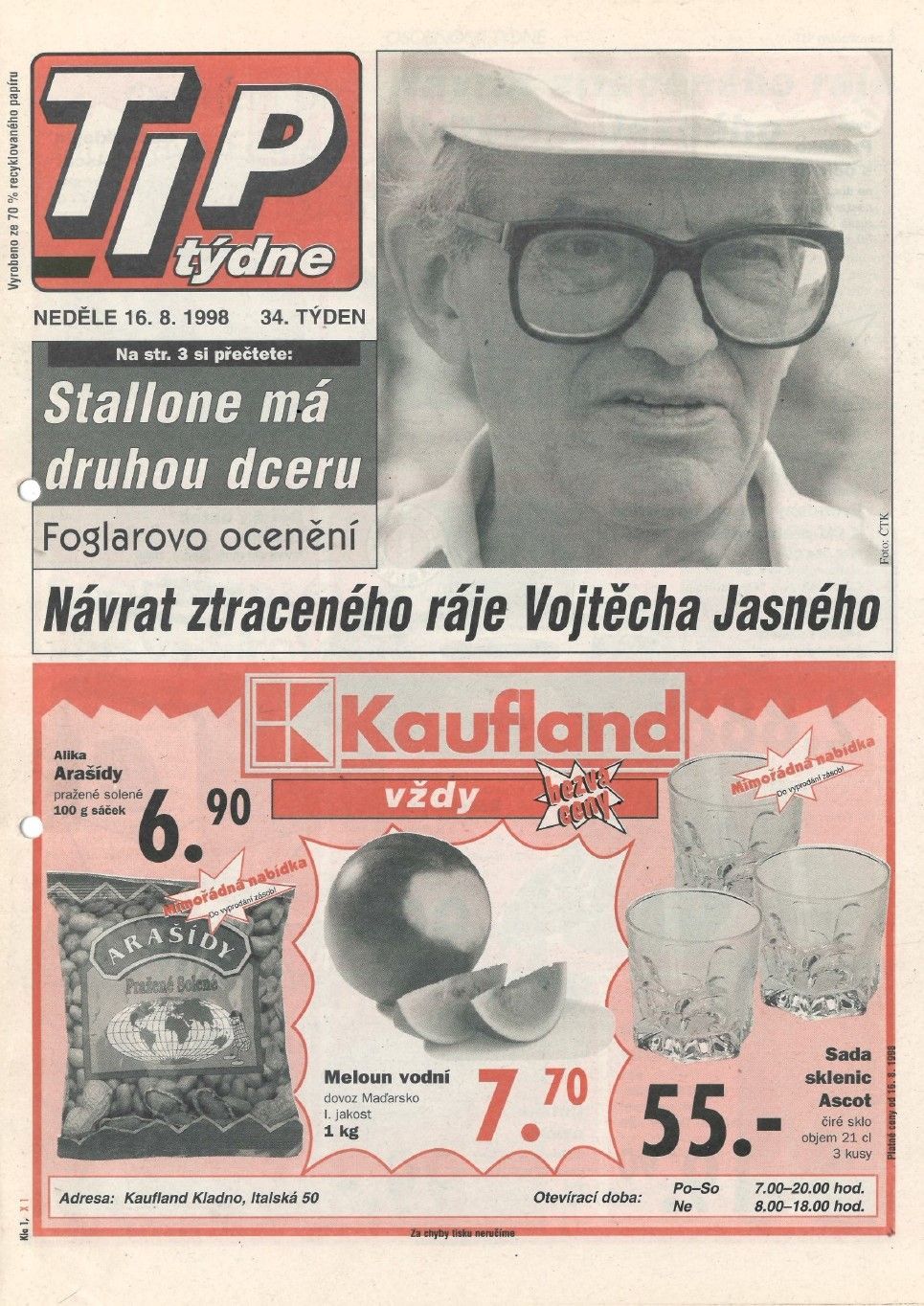 Reklama Kauflandu z roku 1998 v inzertních novinách