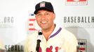 Jan 22, 2020; New York, New York, USA;  Former New York Yankees shortstop Derek Jeter answers questions during the Hall of Fame induction press conference at St. Regis Ho