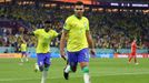 Casemiro slaví gól v zápase MS 2022 Brazílie - Švýcarsko