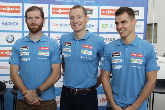 Michal Šlesingr, Ondřej Moravec a Michal Krčmář, biatlon, TK před sezonou