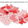 mapa - Počet případů úplatkářství celkem v okresech ČR v roce 2009