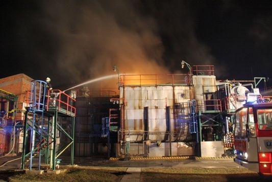 Požár chemička Otrokovice