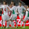 Fotbalisté slaví gól v kvalifikačním utkání na MS 2014