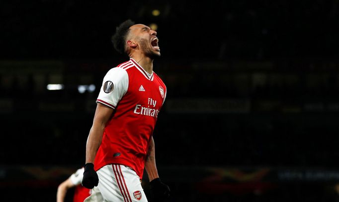 Soccer Football - Europa League - Round of 32 Second Leg - Arsenal v Olympiacos - Emirates Stadium, London, Britain - February 27, 2020  Arsenal's Pierre-Emerick Aubameya