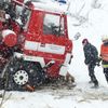 Nehoda hasičského jeřábu