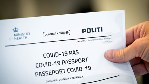 Dokument fungující jako "covid pas" v Dánsku.