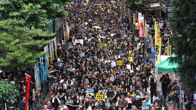 Protesty v Hongkongu, ilustrační foto.