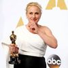 Patricia Arquette, best supporting actress winner  for her role in the film &quot;boyhood,&quot; poses with her award in Hollywood,