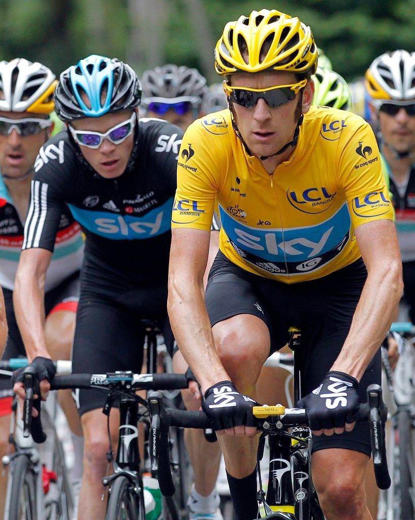 Bradley Wiggins a Christopher Froome během 14. etapy Tour de France